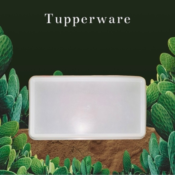 Vintage Tupperware Storage Container (Rectangular) Clear/White - Picture 1 of 7